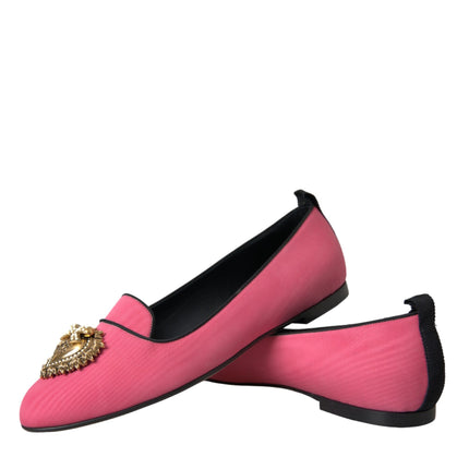 Pink Velvet Slip On Loafers Flats Shoes