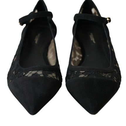 Black Taormina Lace Bellucci Flats Shoes