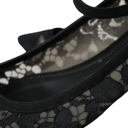 Black Taormina Lace Bellucci Flats Shoes