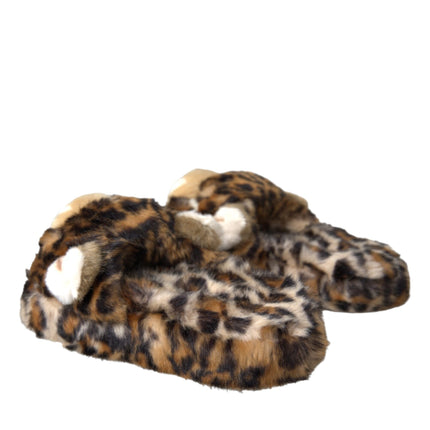 Brown Tiger Slippers Flats Sandals Shoes