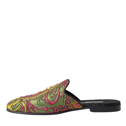 Multicolor Brocade DG Logo Mule Flat Sandals Shoes