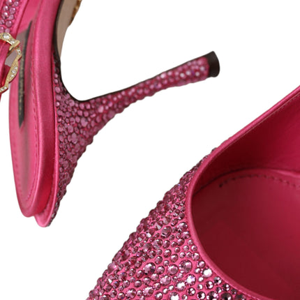 Pink Strass Crystal Heels Slingbacks Shoes