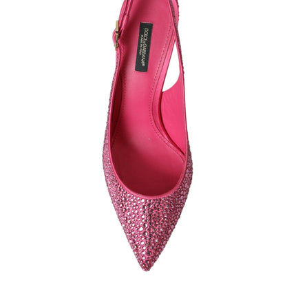 Pink Strass Crystal Heels Slingbacks Shoes