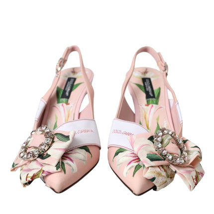 Pink Lily Crystal Cady Slingback Heel Shoes