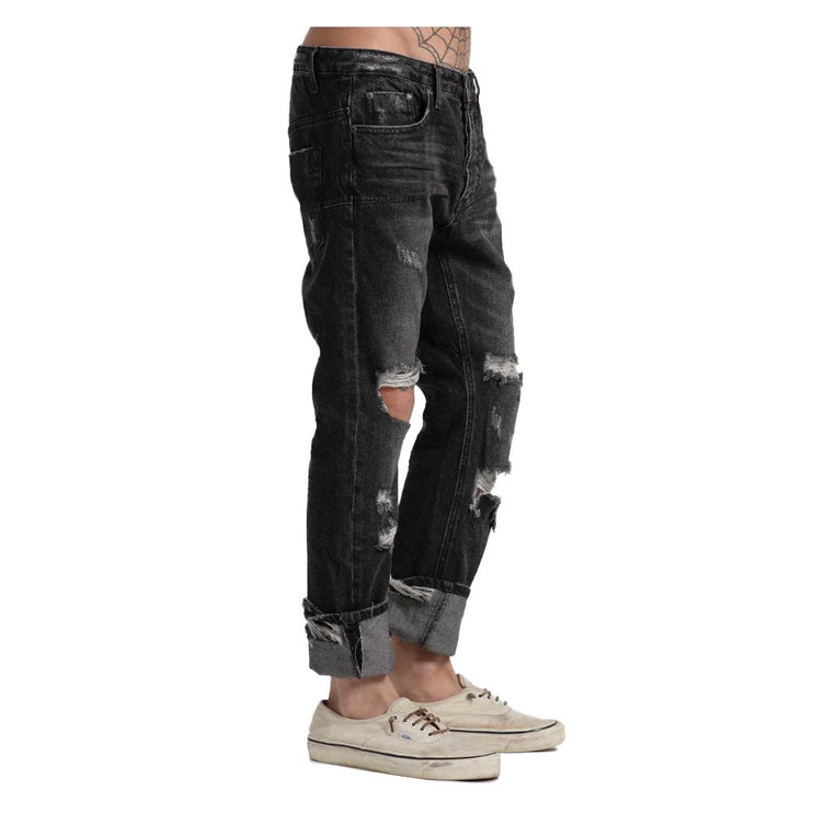 Zwarte katoenen jeans en broek