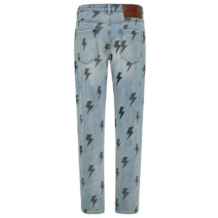 Jeans in cotone azzurro e pantalone