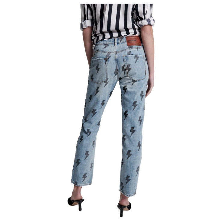 Jeans in cotone azzurro e pantalone