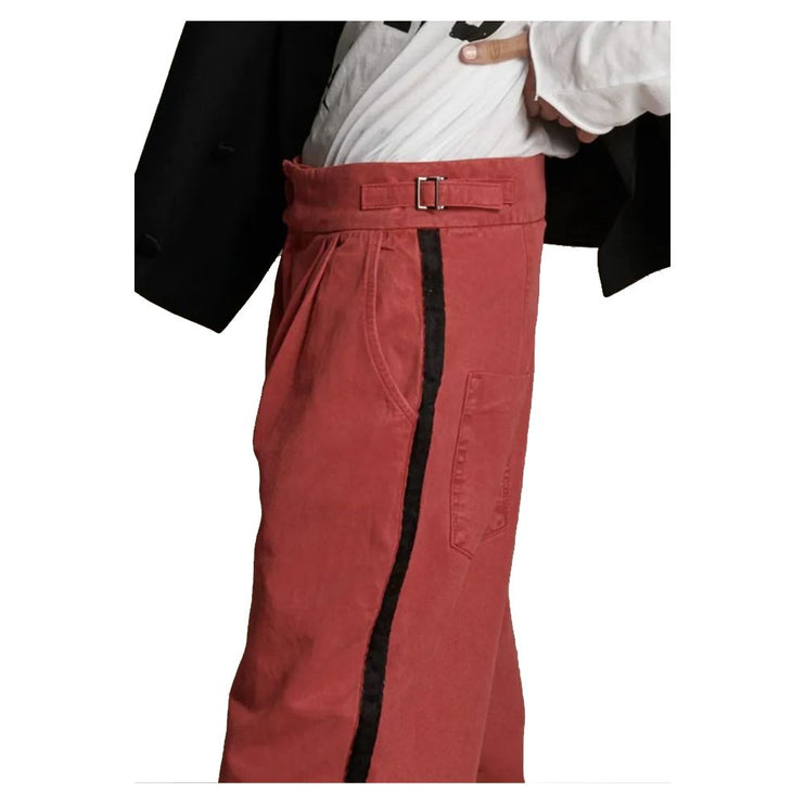 Jeans di cotone rosso e pantalone