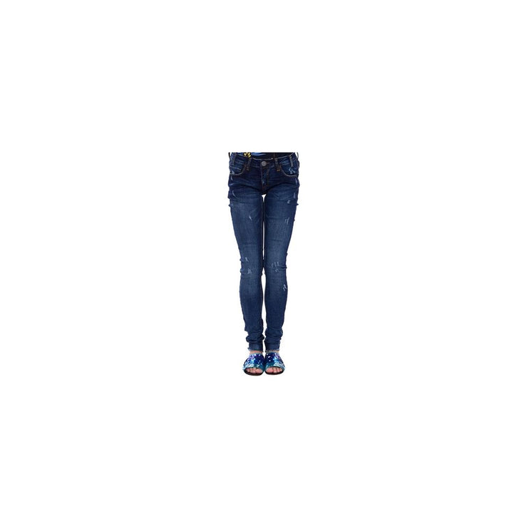 Jeans di cotone blu e pantalone