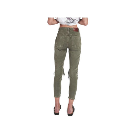 Groene katoenen jeans en broek