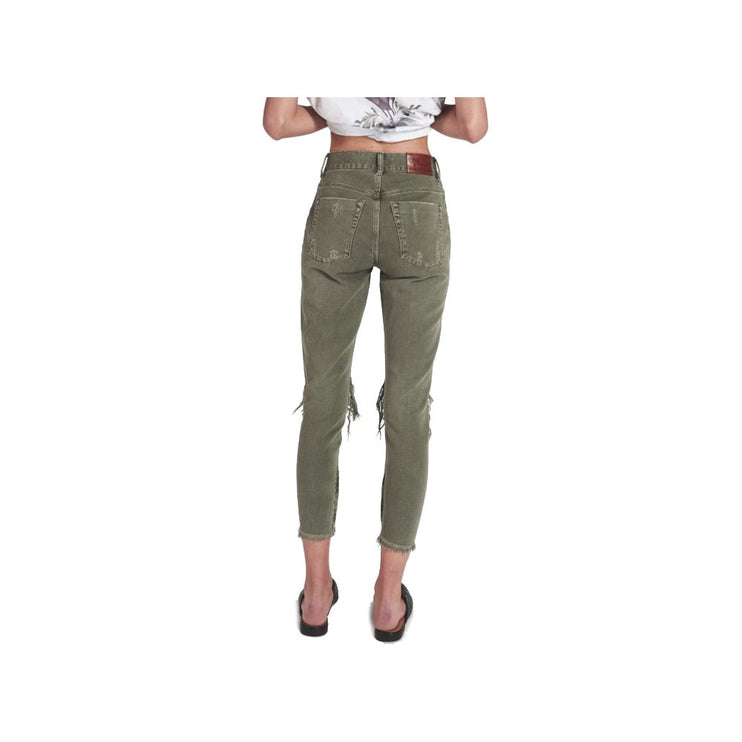 Jeans in cotone verde e pantalone