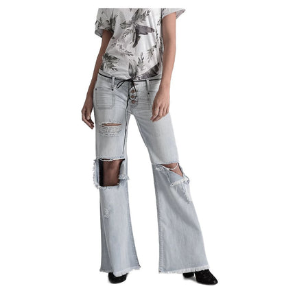 Jeans in cotone azzurro e pantalone