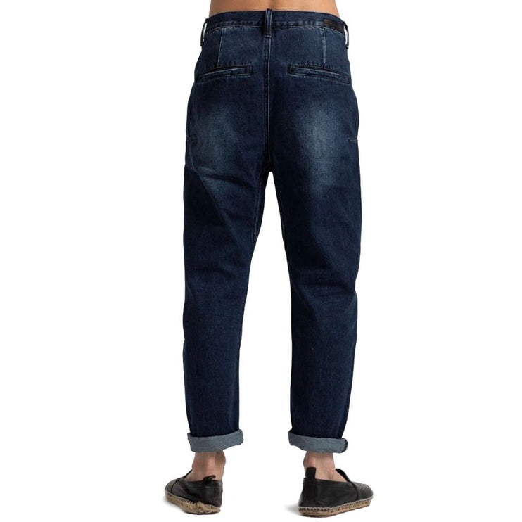 Blauwe katoenen jeans en broek