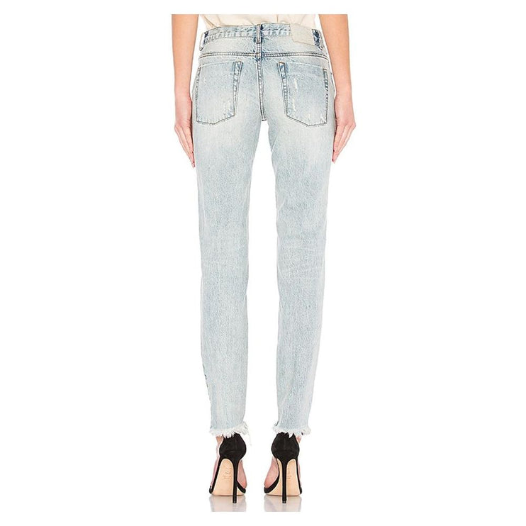 Jeans in cotone azzurro e pantalone