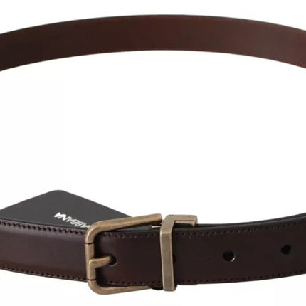 Brown Leather Gold Buckle Men Belt