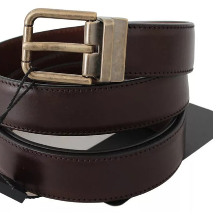 Brown Leather Gold Buckle Men Belt