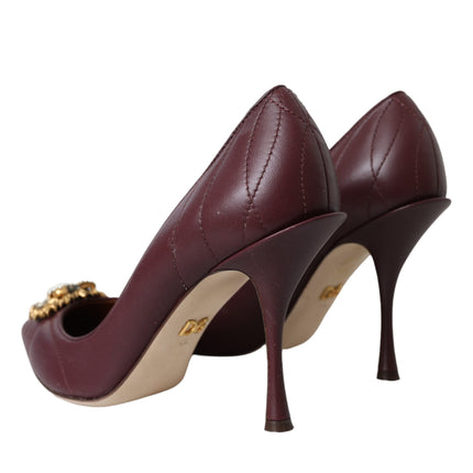 Bordeaux Leather Heart DEVOTION Pumps Shoes