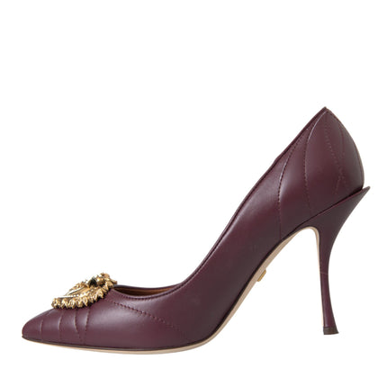 Bordeaux Leather Heart DEVOTION Pumps Shoes