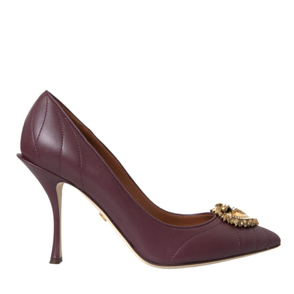 Bordeaux Leather Heart DEVOTION Pumps Shoes