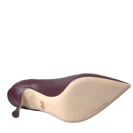 Bordeaux Leather Heart DEVOTION Pumps Shoes