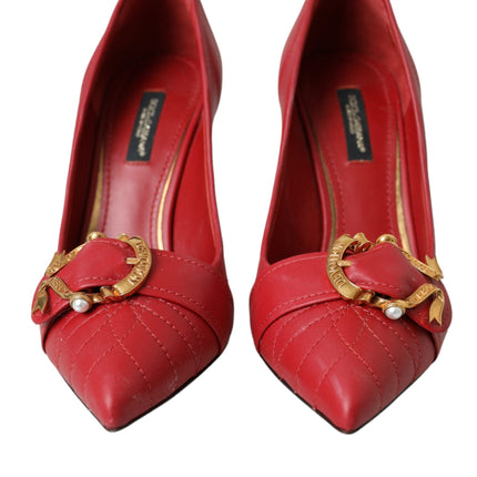 Red Devotion Leather Heels Pumps Shoes