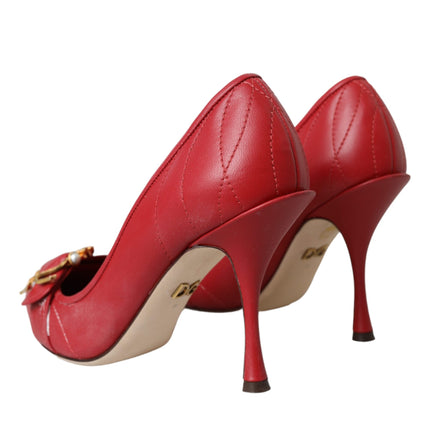 Red Devotion Leather Heels Pumps Shoes