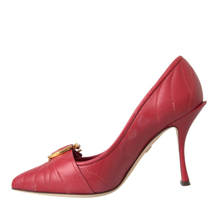 Red Devotion Leather Heels Pumps Shoes