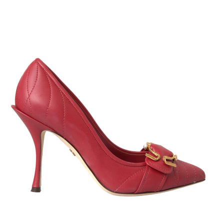 Red Devotion Leather Heels Pumps Shoes