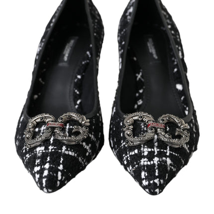 Black White Tweed DG Amore Heels Pumps Shoes