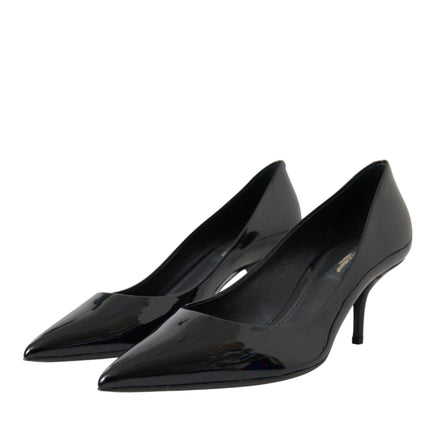 Black Patent Leather Heels Pumps Shoes