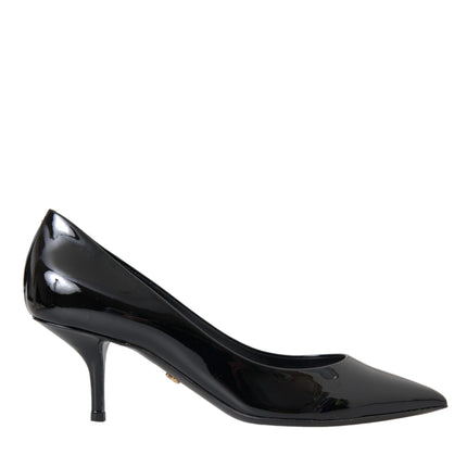 Black Patent Leather Heels Pumps Shoes