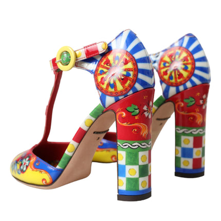 Multicolor Carretto T-strap Sandals Shoes