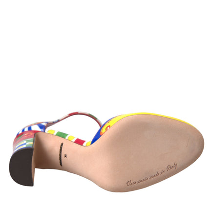 Multicolor Carretto T-strap Sandals Shoes