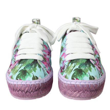 Multicolor Canvas Floral Espadrilles Sneakers Shoes