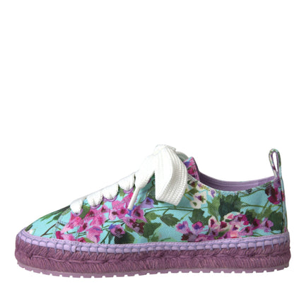 Multicolor Canvas Floral Espadrilles Sneakers Shoes