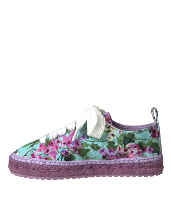 Multicolor Canvas Floral Espadrilles Sneakers Shoes