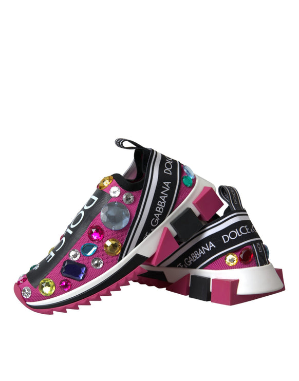 Scarpe sneaker rosa di sorrento cristalli