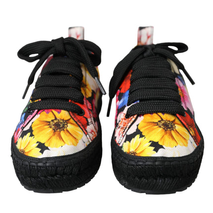 Multicolor Canvas Floral Espadrilles Sneakers Shoes