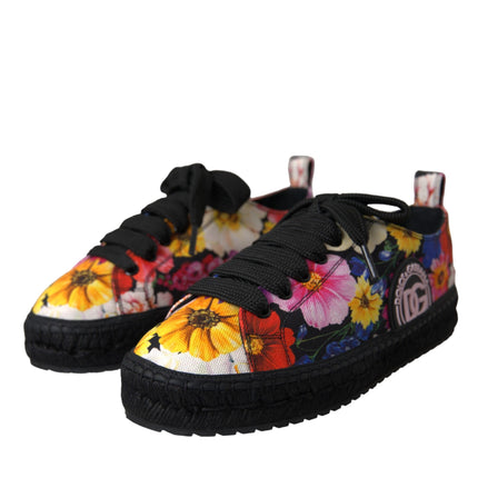 Multicolor Canvas Floral Espadrilles Sneakers Shoes