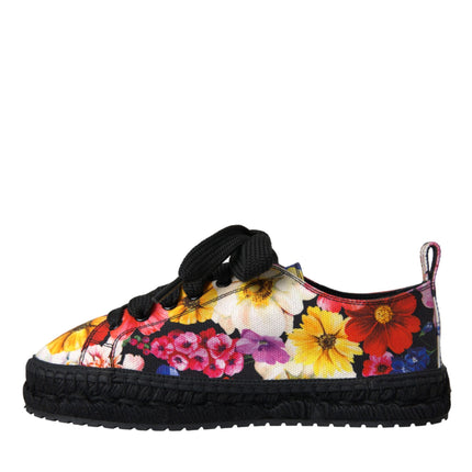 Multicolor Canvas Floral Espadrilles Sneakers Shoes