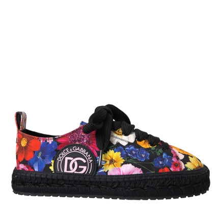 Multicolor Canvas Floral Espadrilles Sneakers Shoes