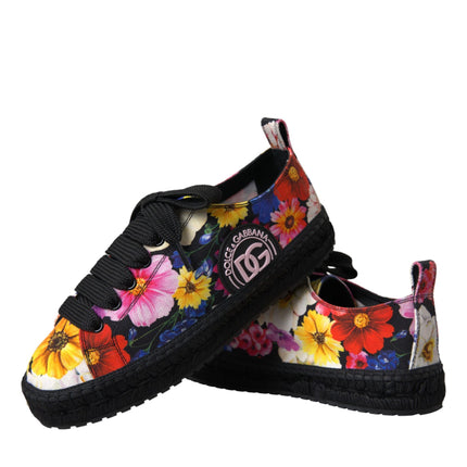 Multicolor Canvas Floral Espadrilles Sneakers Shoes