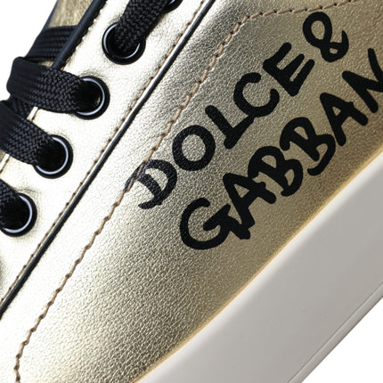 Gold Portofino Calf Leather Sneakers Women Shoes