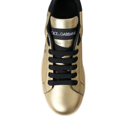 Gold Portofino Calf Leather Sneakers Women Shoes