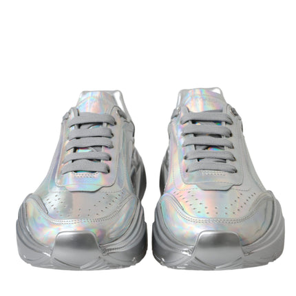 Silver Iridescent DAYMASTER Leather Sneakers Shoes