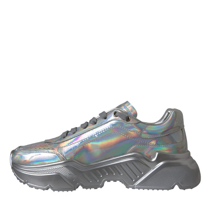 Silver Iridescent DAYMASTER Leather Sneakers Shoes