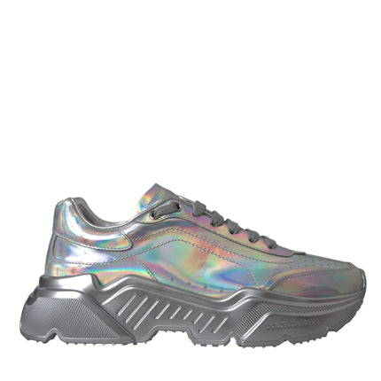 Silver Iridescent DAYMASTER Leather Sneakers Shoes