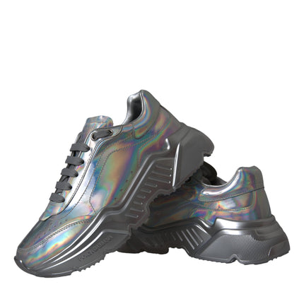 Silver Iridescent DAYMASTER Leather Sneakers Shoes