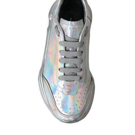 Silver Iridescent DAYMASTER Leather Sneakers Shoes