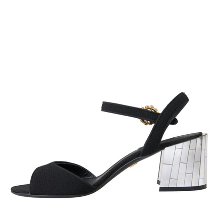 Black Crystal Ankle Strap Keira Sandal Shoes